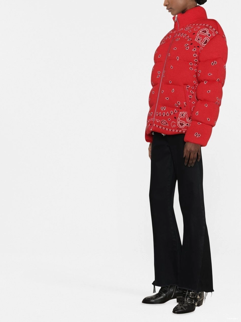Affordable Alanui puffer Women bandana-print jacket 0629